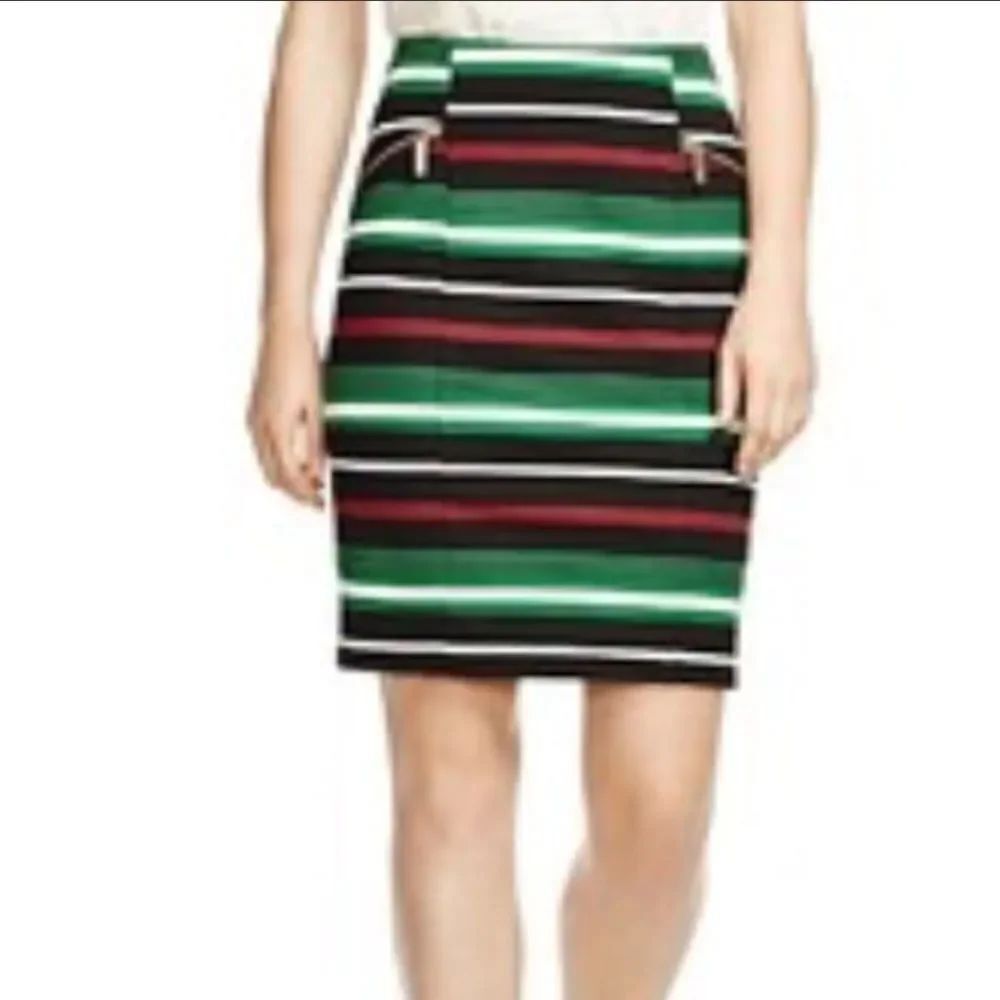 Michael by Michael Kors striped skirt gold zipper details Size‎ 16